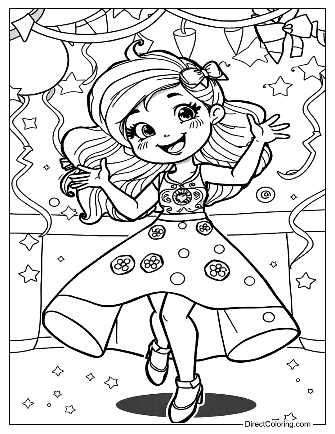 Party Dress Design Coloring Sheet
